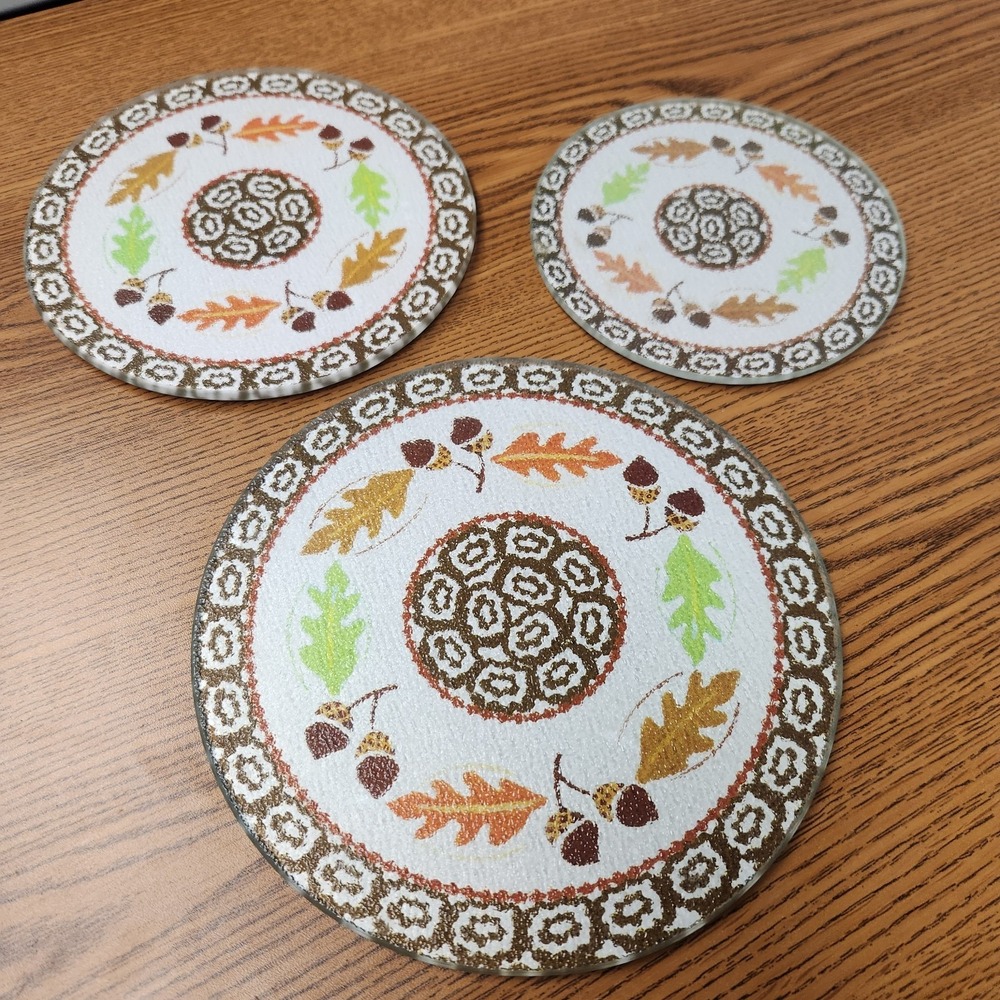 Temp-tations  Glass Set of (3) Cutting Boards/Trivets/Hot Plates
